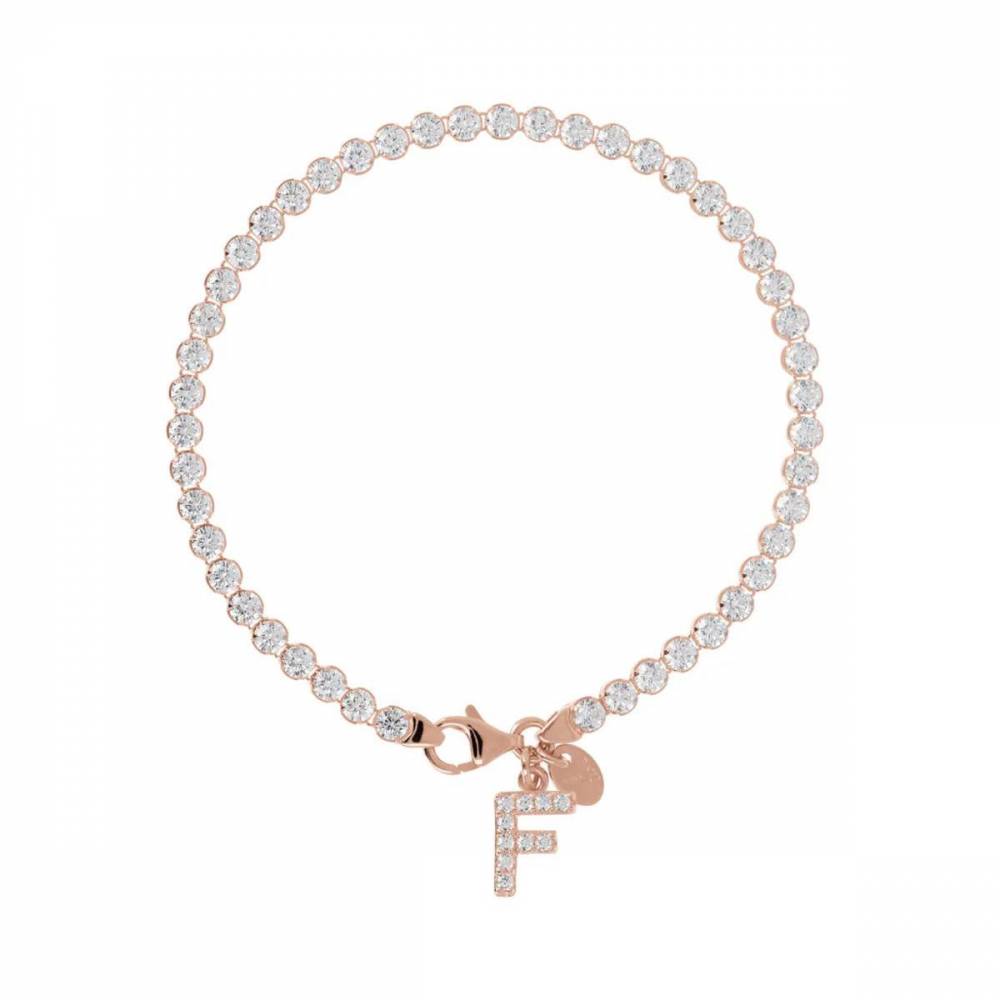 Bracciale Tennis My Bronzallure con Charm Lettera con zirconi