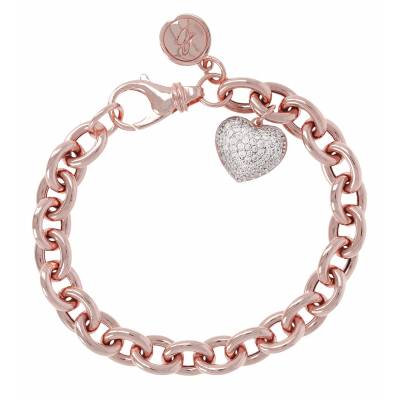 Bracciale Bronzallure Pavè con cuore in golden rose