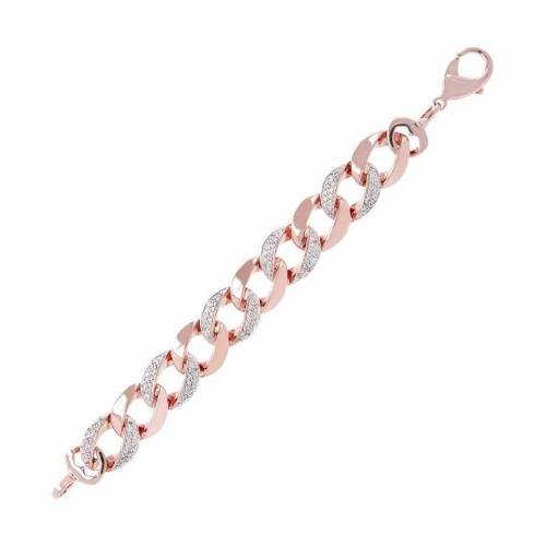 Bracciale Bronzallure Altissima Maglia Groumette con Zirconi