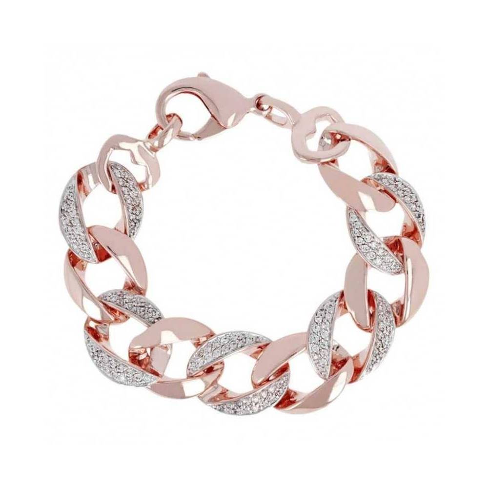 Bracciale Bronzallure Altissima Maglia Groumette con Zirconi