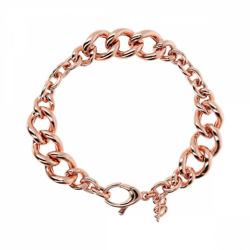 Bracciale Bronzallure Rolò con Elementi Curb in Golden Rosè