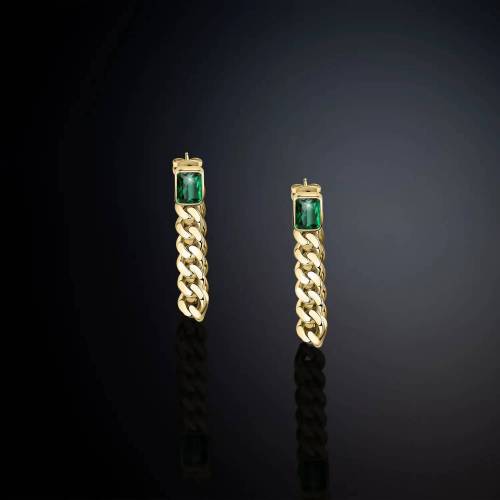 Orecchini pendenti Chiara Ferragni groumette Green Bossy Chain