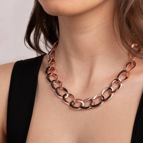 Collana Bronzallure con Catena Ovale in Golden Rose