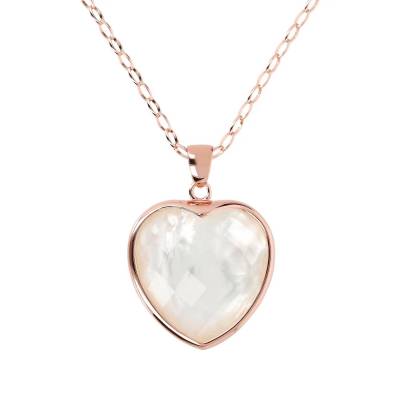 Collana Bronzallure Lunga con Ciondolo Cuore in Pietra