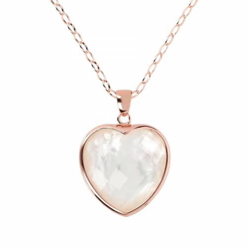 Collana Bronzallure Lunga con Ciondolo Cuore in Pietra