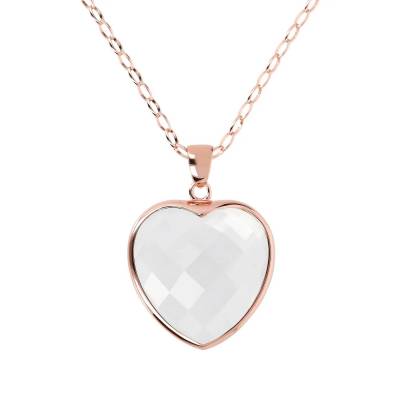 Collana Bronzallure Lunga con Ciondolo Cuore in Pietra