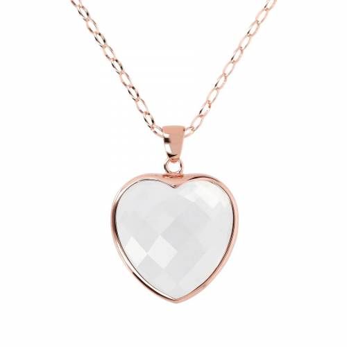 Collana Bronzallure Lunga con Ciondolo Cuore in Pietra