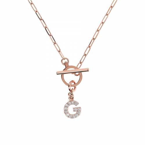 Collana Bronzallure con Catena Paper con Lettera Pavé e chiusura T-Bar