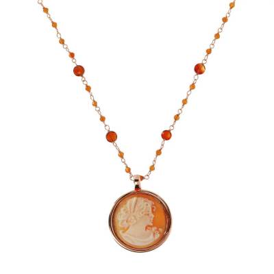 Collana Rosario Bronzallure Cammeo e Corniola