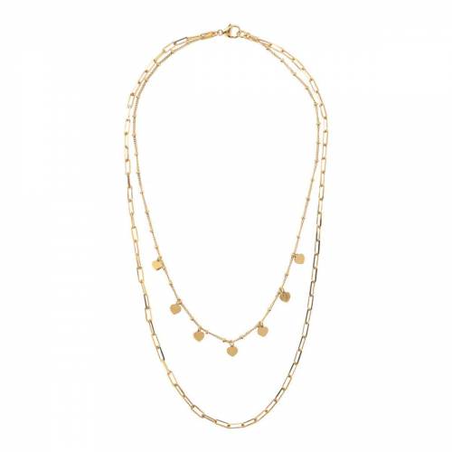 Collana Bronzallure Golden Due Fili con Catena e Cuori