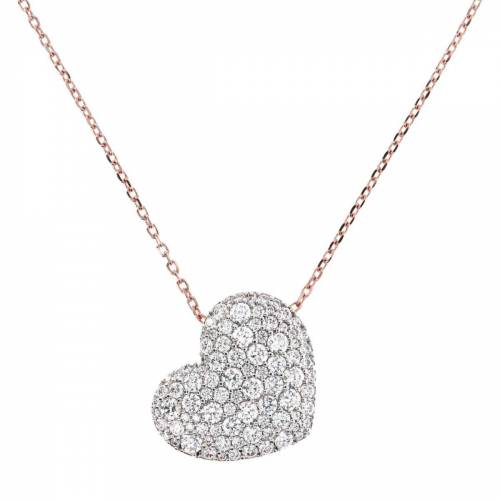 Collana Bronzallure Lunga con Pentente a Cuore con Zirconi