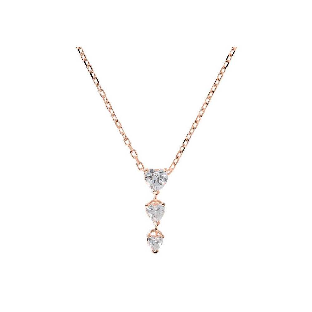 Collana Bronzallure Tre Cuori con Zirconi a scalare