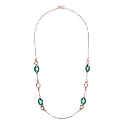 Collana Bronzallure lunga con Maglie in Pietra Naturale