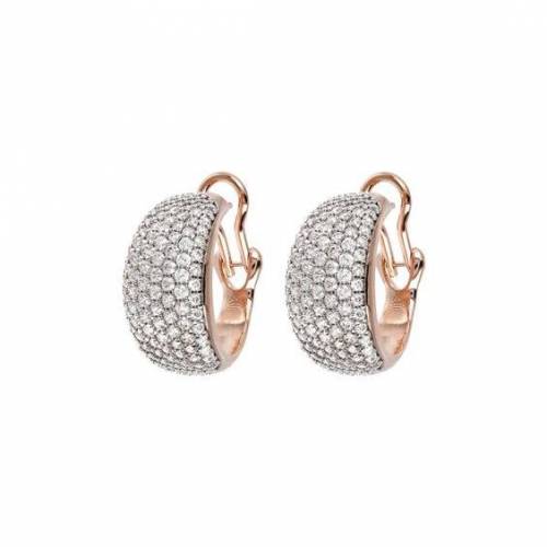 Orecchini Bronzallure Bombati con Pavé di Cubic Zirconia