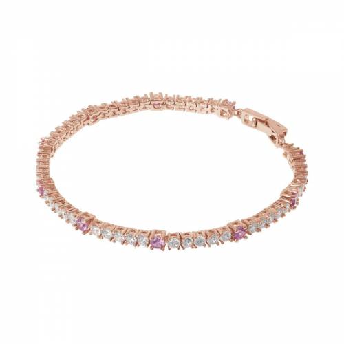 Bracciale Tennis Bronzallure con Zirconi Bianchi e Rosa