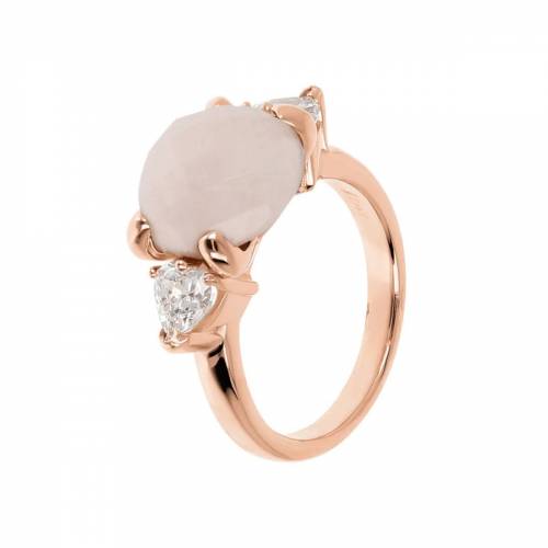 Anello Bronzallure in Golden Rose con Pietra Naturale e Zirconi