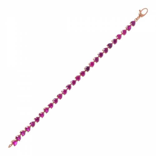 Bracciale Bronzallure Tennis con Cuori in Zirconi Fucsia