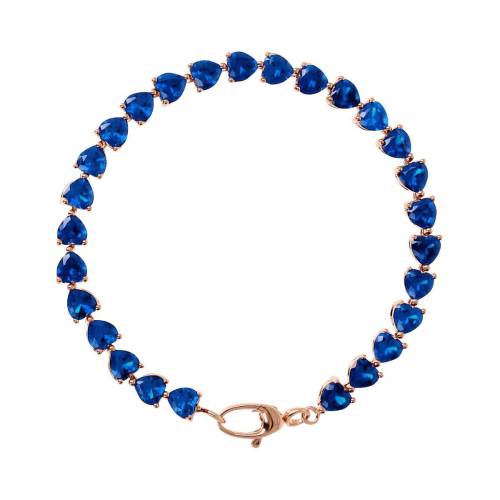 Bracciale Tennis Bronzallure con Cuori con Zirconi Blu