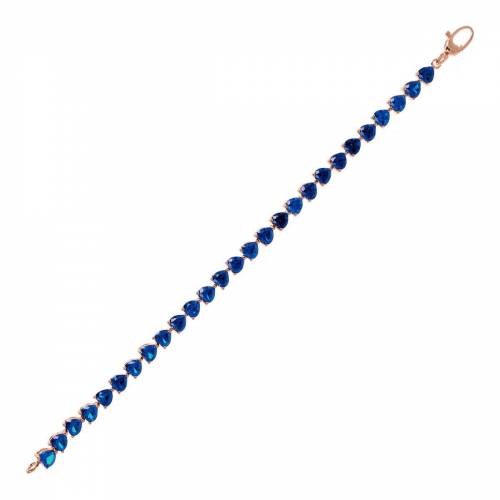 Bracciale Tennis Bronzallure con Cuori con Zirconi Blu