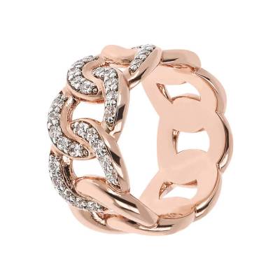 Anello Bronzallure Groumetta Pavé Placcato in Oro Rosa 18KT