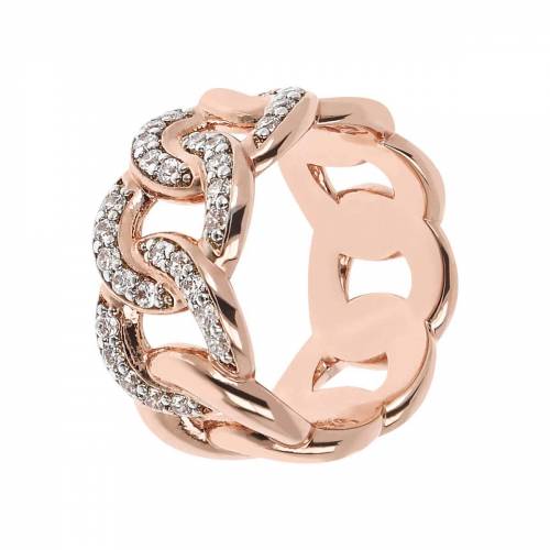 Anello Bronzallure Groumetta Pavé Placcato in Oro Rosa 18KT