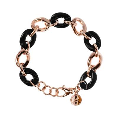 Bracciale Bronzallure in Golden rose con Anelli in Pietra Naturale