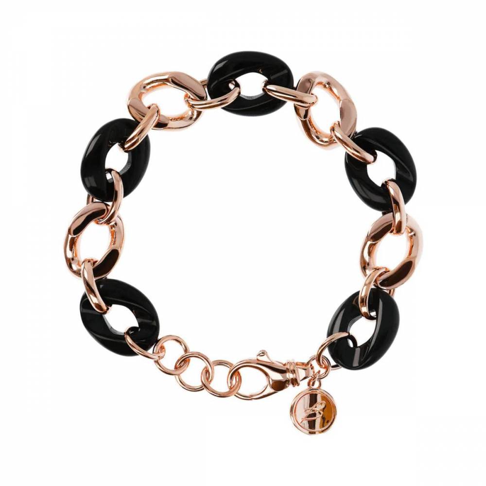 Bracciale Bronzallure in Golden rose con Anelli in Pietra Naturale