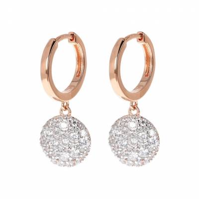 Orecchino Bronzallure in Golden Rose con Zirconi Bianchi