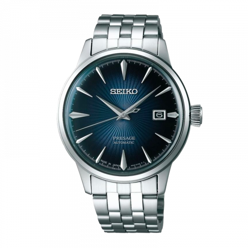 Orologio Seiko Presage automatico 3 sfere blu sunray