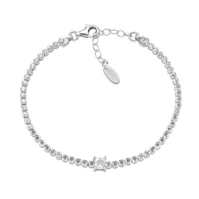 Bracciale Amen Tennis Rodio con Zircone Quadrato