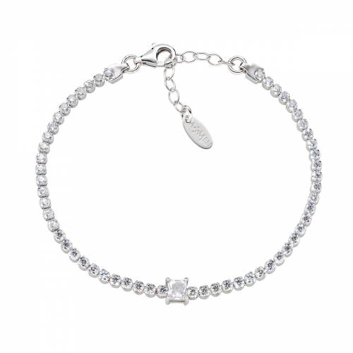 Bracciale Amen Tennis Rodio con Zircone Quadrato