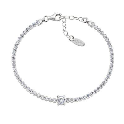 Bracciale Amen Tennis Rodio con Zircone Tondo