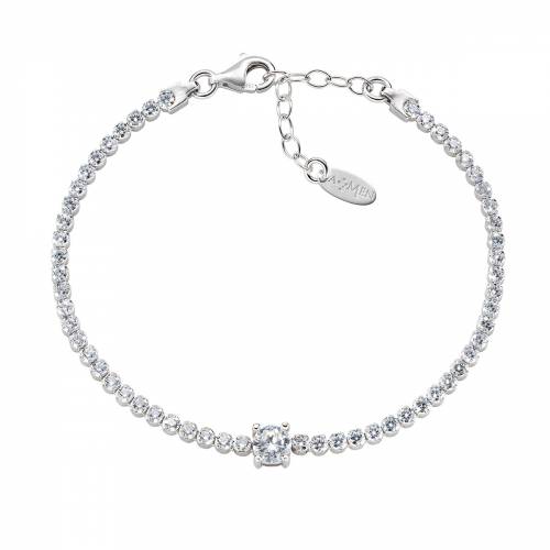 Bracciale Amen Tennis Rodio con Zircone Tondo