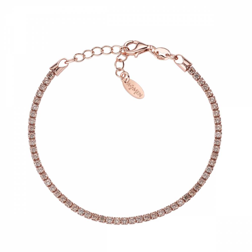 Bracciale Amen Tennis Rosè con Zirconi Champagne