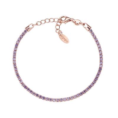 Bracciale Amen Tennis Rosè con Zirconi Lilla