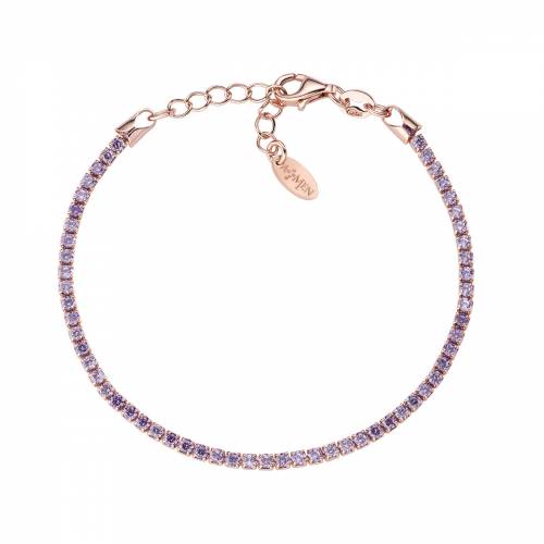 Bracciale Amen Tennis Rosè con Zirconi Lilla