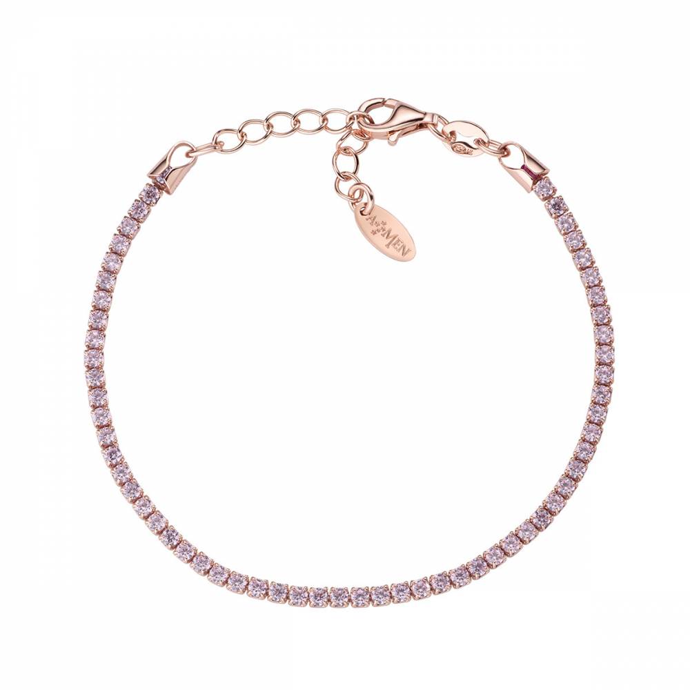 Bracciale Amen Tennis Rosè con Zirconi Rosa