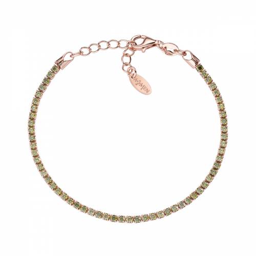 Bracciale Amen Tennis Rosè con Zirconi Verdi