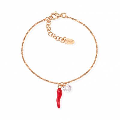 Bracciale Amen con Cornetto Rosso e Punto Luce