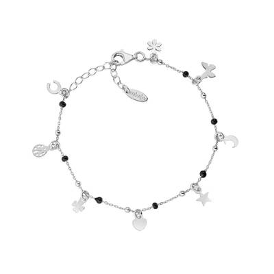 Bracciale Amen con Multi-Charm e Smalto Nero