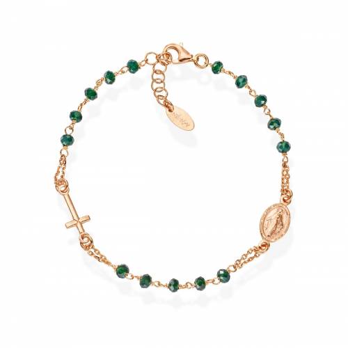 Bracciale Amen Rosario con Cristalli Verde Bottiglia