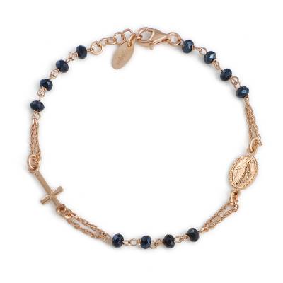 Bracciale Amen Rosario con Cristalli Blu Scuro