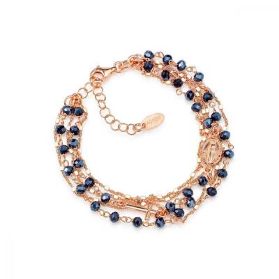 Bracciale Amen Multifilo con Cristalli blu