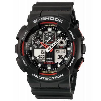 Orologio G-Shock Nero con Dettagli Rossi Analogico Digitale