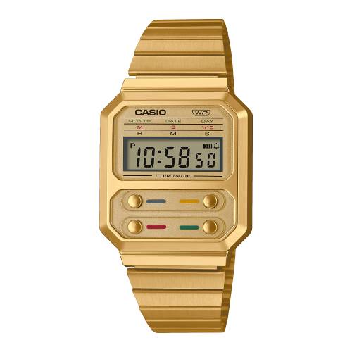 Orologio Casio Vintage con Cassa Rettangolare Dorato