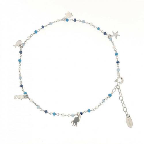 Amen Cavigliera Argento con Charms Mare