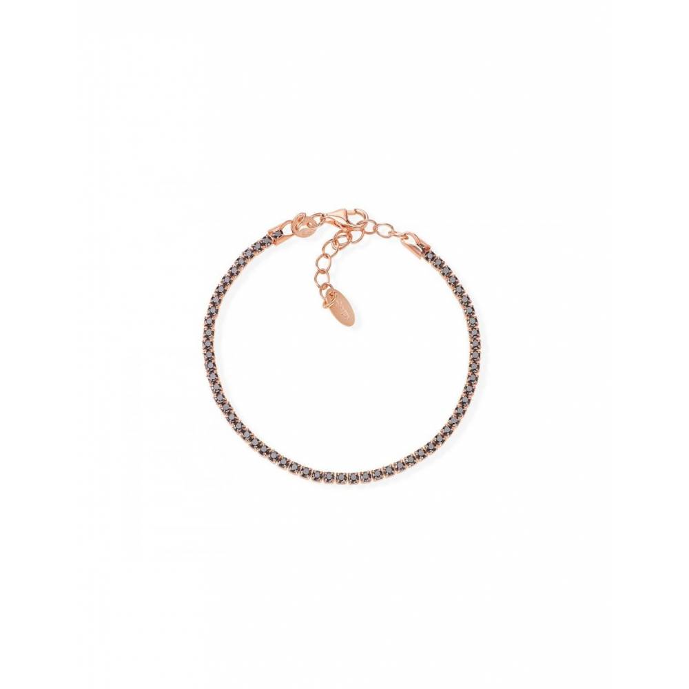 Bracciale Amen Tennis Rosé con Zirconi Neri