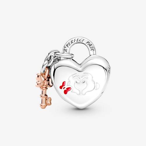 Charm Pandora Disney Lucchetto d'Amore Mickey Mouse & Minnie