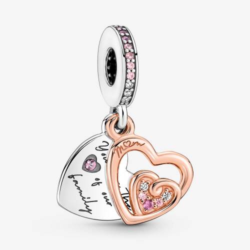 Charm Pandora Pendente Cuori Intrecciati e Famiglia