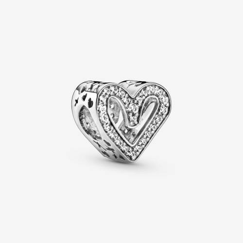 Charm Pandora Cuore Disegnato con Cubic Zirocnia